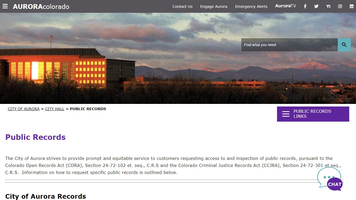Public Records - City of Aurora - Aurora, Colorado