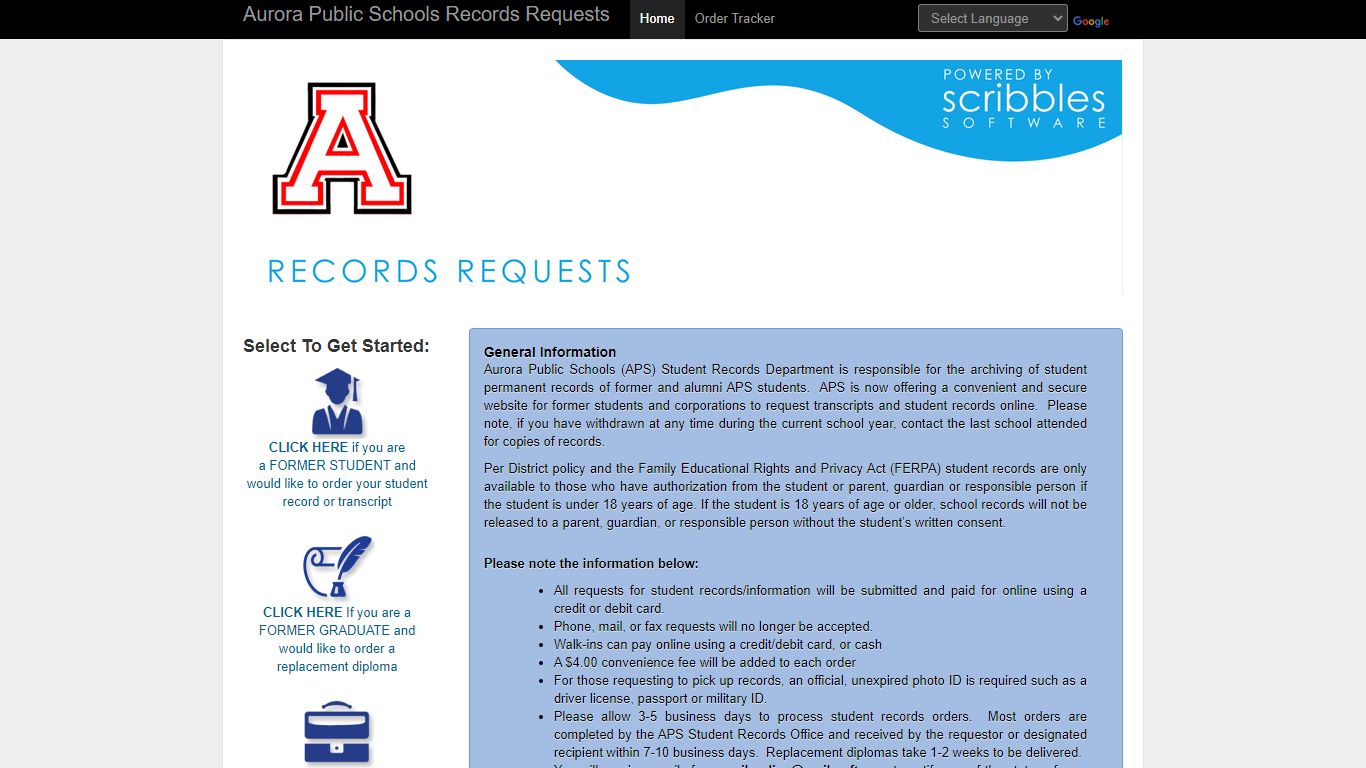 Aurora Public Schools Transcript / Records Request